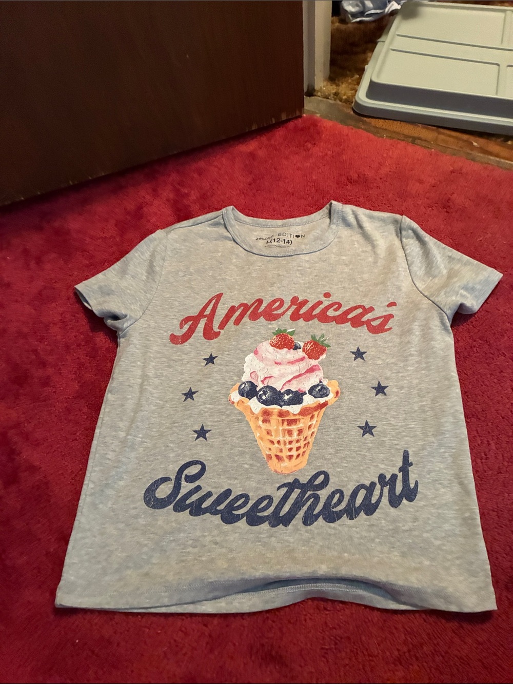 Kids' Light Gray 'America's Sweetheart' Ice Cream Graphic Tee by Cat & Jack